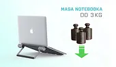 Zestaw stacja dokująca + podstawka Metal Cooling Pad for notebooks (up-to 15.6) with USB-C  Docking Station (Power Delivery 100 W)