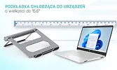 Zestaw stacja dokująca + podstawka Metal Cooling Pad for notebooks (up-to 15.6) with USB-C  Docking Station (Power Delivery 100 W)