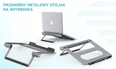 Zestaw stacja dokująca + podstawka Metal Cooling Pad for notebooks (up-to 15.6) with USB-C  Docking Station (Power Delivery 100 W)