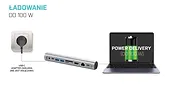 Zestaw stacja dokująca + podstawka Metal Cooling Pad for notebooks (up-to 15.6) with USB-C  Docking Station (Power Delivery 100 W)