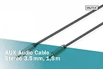 Kabel połączeniowy audio MiniJack Stereo Typ 3.5mm/3.5mm M/M nylon 1,8m
