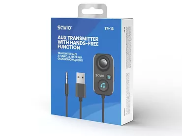 Transmiter Samochodowy Aux Zestaw Głośnomówiący Odbiornik Bluetooth 5.1 USB SAVIO TR-13