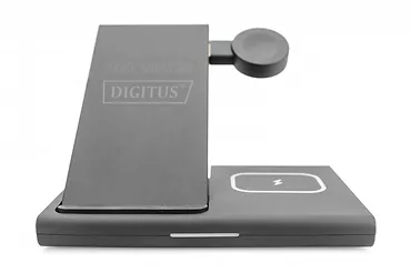 Stacja ładująca indukcyjna 3w1 składana 15W MagSafe + Qi 1m USB Czarna
