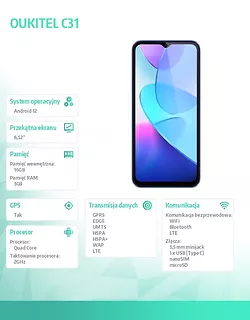 Smartfon C31 3/16GB DualSIM 5150mAh Fioletowy