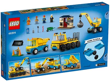 LEGO City 60391 Ciężarówki i dźwig z kulą wyburzeniową