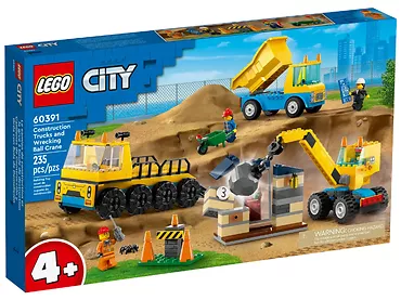 LEGO City 60391 Ciężarówki i dźwig z kulą wyburzeniową