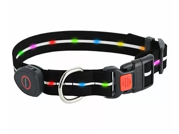 Obroża Media-Tech MT7114 z kolorową iluminacją LED dla średnich i dużych psów, czarna