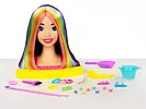 Barbie Głowa Do Stylizacji Neonowa Tęcza Czarne włosy + akcesoria HMD81
