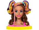 Mattel Barbie Barbie Głowa do stylizacji Neonowa tęcza Brązowe włosy