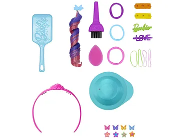 Mattel Barbie Barbie Głowa do stylizacji Neonowa tęcza Brązowe włosy