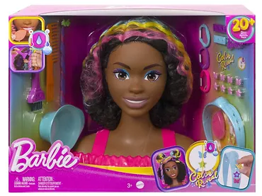 Mattel Barbie Głowa Do Stylizacji Neonowa Tęcza Kręcone Włosy