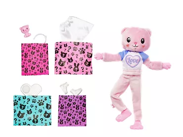 Barbie Cutie Reveal - Lalka Barbie Różowy miś + zwierzątko HKR04