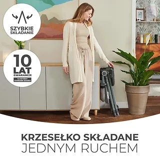 Kinderkraft Krzesełko do karmienia FOLDEE Szare