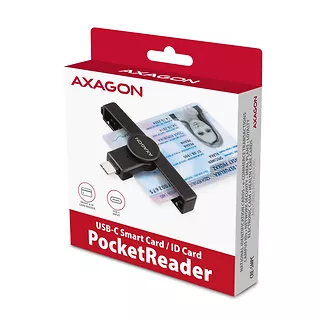 AXAGON CRE-SMPC Czytnik kart identyfikacyjnych PocketReader USB-C