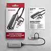 AXAGON ADE-TXCA Karta sieciowa Gigabit Ethernet adapter, USB-C (USB-A redukcja) 3.2 Gen 1, instalacja automatyczna