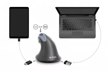 YENKEE Mysz ergonomiczna pionowa YMS 50350 ERGO USB A , USB C