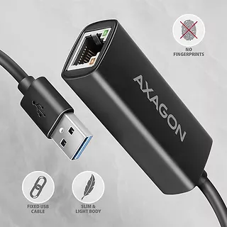 AXAGON ADE-AR Karta sieciowa Gigabit Ethernet adapter, USB-A 3.2 Gen 1, instalacja automatyczna