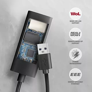 AXAGON ADE-AR Karta sieciowa Gigabit Ethernet adapter, USB-A 3.2 Gen 1, instalacja automatyczna