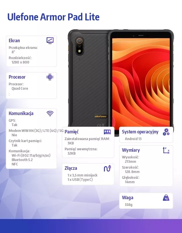 Ulefone Armor Pad Lite, Tablets