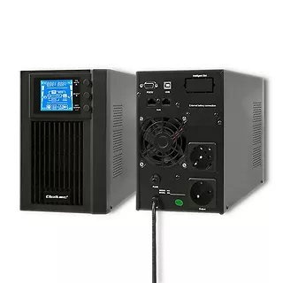 Qoltec Zasilacz awaryjny UPS, on-line, czysta fala sinusoidalna, 1KVA, 800W, LCD, USB