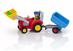 Playmobil Zestaw z figurkami 1.2.3 6964 Traktor z przyczepą