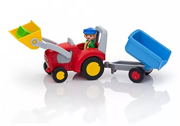 Playmobil Zestaw z figurkami 1.2.3 6964 Traktor z przyczepą