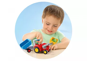 Playmobil Zestaw z figurkami 1.2.3 6964 Traktor z przyczepą