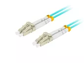 Lanberg Patchcord światłowodowy mm lc/upc-lc/upc duplex 3.0mm om3 50/125 0.5m aqua