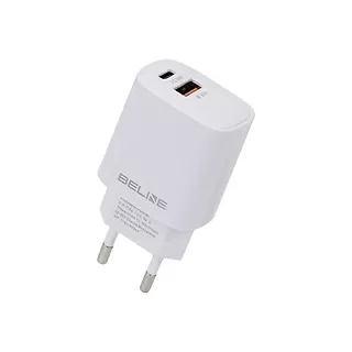 Beline Ładowarka sieciowa 30W GaN USB-C + USB-A, biała