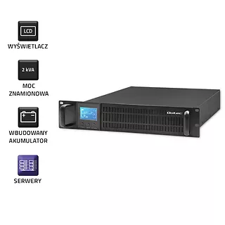 Qoltec Zasilacz awaryjny UPS RACK | 2kVA | 1600W | LCD