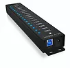 IcyBox Hub IB-HUB1717 16+1 port USB HUB, 16x USB + 1x USB do ładowania, USB 3.2 Gen 1, 96 Watt zasilacz