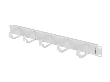 Lanberg Organizer kabli 19 cali 1U z 5 metalowymi uchwytami typ B szary