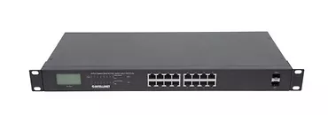 Intellinet Przełącznik Gigabit 16x RJ45, POE+, 2x SFP, LCD, Rack 19