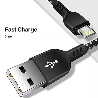 Maclean Kabel lightning fast charge 2.4A MCE481 Czarny