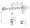 Gembird Ramię dla dwóch monitorów biurkowe  (regulowane), 17 cale- 32 cale, do 9kg