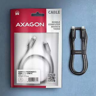 AXAGON BUCM4X-CM10AB Kabel USB-C - USB-C, USB4 Gen 3x2 1m, PD 240W, 8K HD, ALU, oplot Czarny