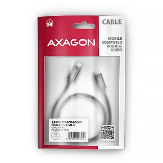 AXAGON BUCM4X-CM10AB Kabel USB-C - USB-C, USB4 Gen 3x2 1m, PD 240W, 8K HD, ALU, oplot Czarny