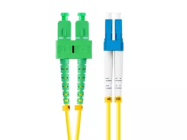 Lanberg Patchcord światłowodowy sm lc/upc-sc/apc duplex 3.0mm lszh g657a1 0.5m żółty