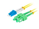 Lanberg Patchcord światłowodowy sm lc/upc-sc/apc duplex 3.0mm lszh g657a1 0.5m żółty