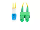 Lanberg Patchcord światłowodowy sm lc/upc-sc/apc duplex 3.0mm lszh g657a1 1m żółty