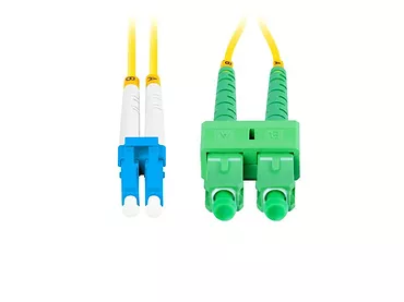 Lanberg Patchcord światłowodowy sm lc/upc-sc/apc duplex 3.0mm lszh g657a1 1m żółty