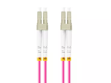 Lanberg Patchcord światłowodowy mm lc/upc-lc/upc duplex 3.0mm om4 50/125 0.5m fioletowy