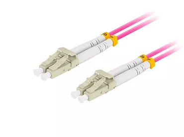 Lanberg Patchcord światłowodowy mm lc/upc-lc/upc duplex 3.0mm om4 50/125 0.5m fioletowy