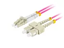 Lanberg Patchcord światłowodowy mm lc/upc-sc/upc duplex 3.0mm om4 50/125 2m fioletowy