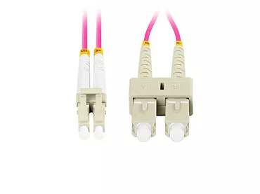 Lanberg Patchcord światłowodowy mm lc/upc-sc/upc duplex 3.0mm om4 50/125 2m fioletowy