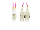 Lanberg Patchcord światłowodowy mm lc/upc-sc/upc duplex 3.0mm om4 50/125 3m fioletowy