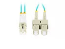 Lanberg Patchcord światłowodowy mm lc/upc-sc/upc duplex 3.0mm om3 50/125 1m aqua