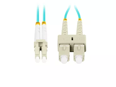 Lanberg Patchcord światłowodowy mm lc/upc-sc/upc duplex 3.0mm om3 50/125 2m aqua