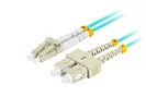 Lanberg Patchcord światłowodowy mm lc/upc-sc/upc duplex 3.0mm om3 50/125 3m aqua