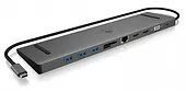 IcyBox Stacja dokująca IB-DK2106-C Type-C z potrójnym wyjściem wideo, 2x High Speed HDMI typu A, 1x interfejs VGA, trzy interfejsy USB 3.0Single